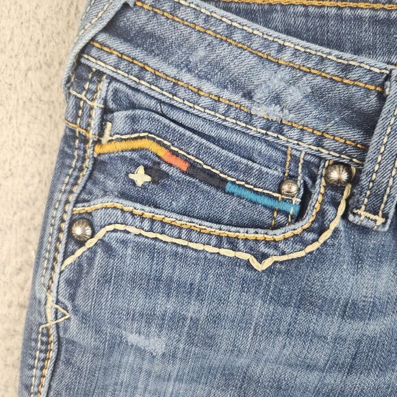 Ariat Ruby Jeans Women's 29R Bootcut Western Embroidered Flap Pockets Denim Blue - Picture 7 of 14